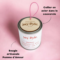 Bougie Avec Un Bijou Surprise En Acier Pour Maman • Pomme d'amour